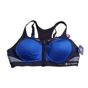 Champion Sports Bra Size 42B Wireless Motion Control Zip Front NWT Athletic